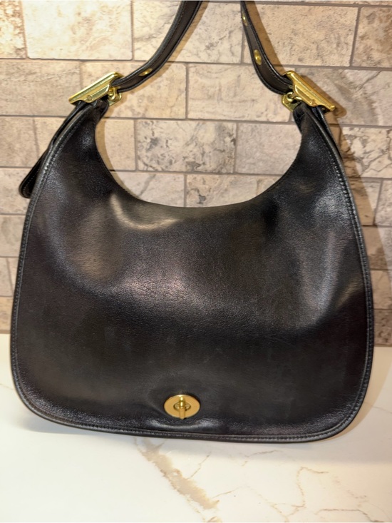 Coach Handbags - Coach Vintage 2002 Legacy Crescent Flap Black Smooth Leather Crossbody